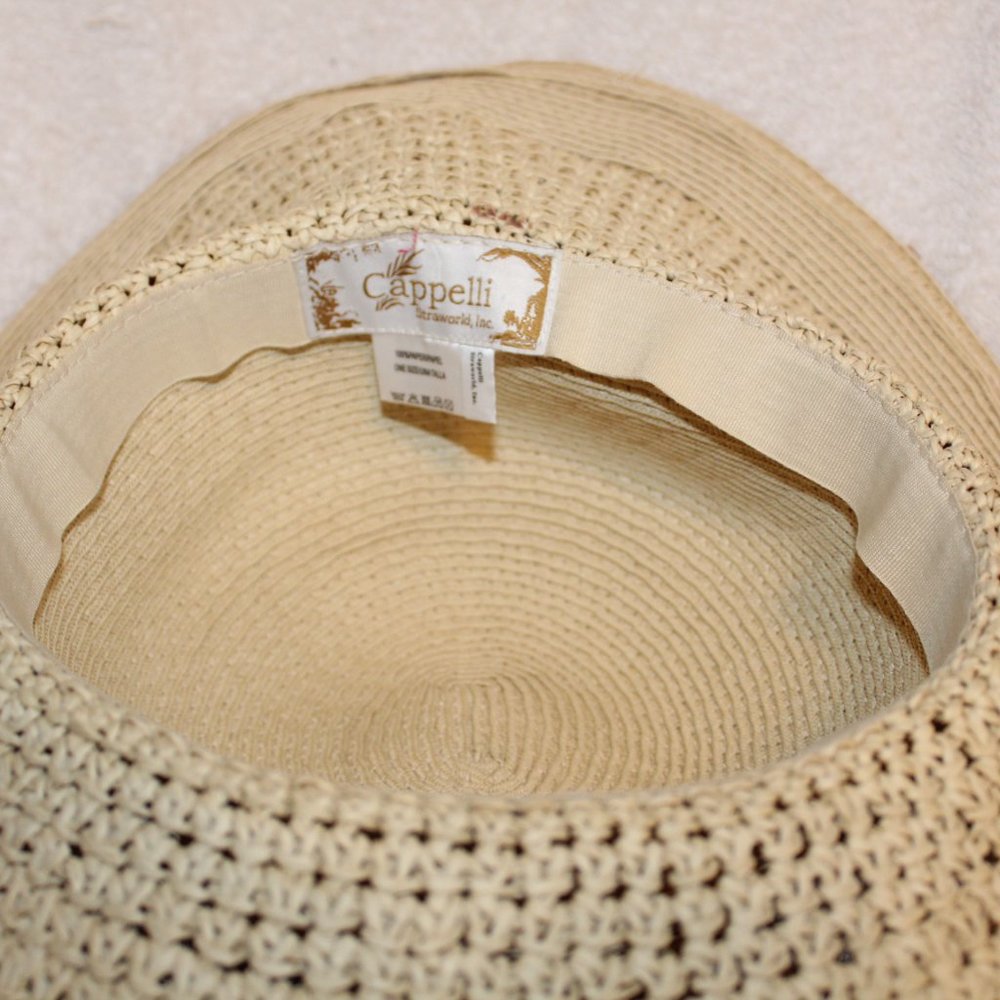 Vintage Cappelli Prairie Straw Sun Hat - Picture 4 of 5